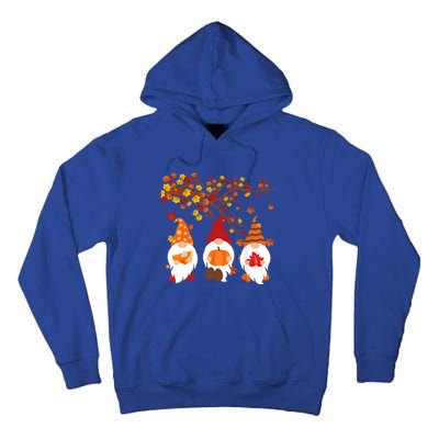 Halloween Three Gnomes Hat Leopard Pumpkin Fall Leaves Cool Gift Tall Hoodie