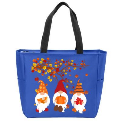 Halloween Three Gnomes Hat Leopard Pumpkin Fall Leaves Cool Gift Zip Tote Bag