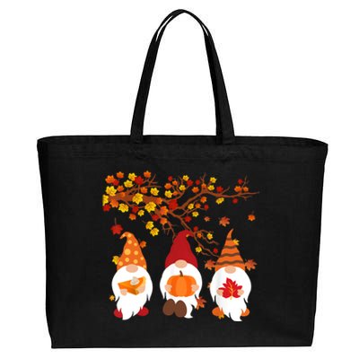 Halloween Three Gnomes Hat Leopard Pumpkin Fall Leaves Cool Gift Cotton Canvas Jumbo Tote