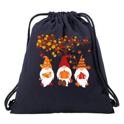 Halloween Three Gnomes Hat Leopard Pumpkin Fall Leaves Cool Gift Drawstring Bag