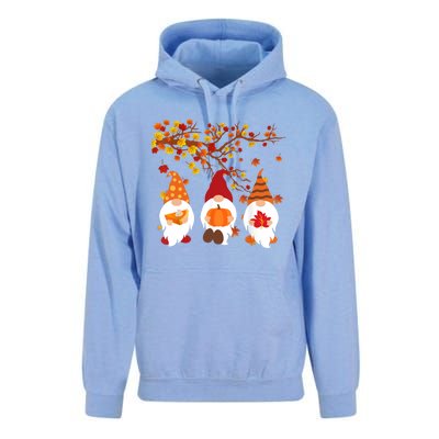 Halloween Three Gnomes Hat Leopard Pumpkin Fall Leaves Cool Gift Unisex Surf Hoodie