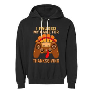 Happy Thanksgiving gaming fall Turkey gamer Garment-Dyed Fleece Hoodie