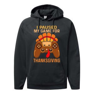 Happy Thanksgiving gaming fall Turkey gamer Performance Fleece Hoodie