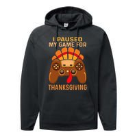 Happy Thanksgiving gaming fall Turkey gamer Performance Fleece Hoodie