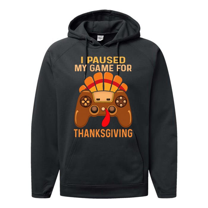 Happy Thanksgiving gaming fall Turkey gamer Performance Fleece Hoodie