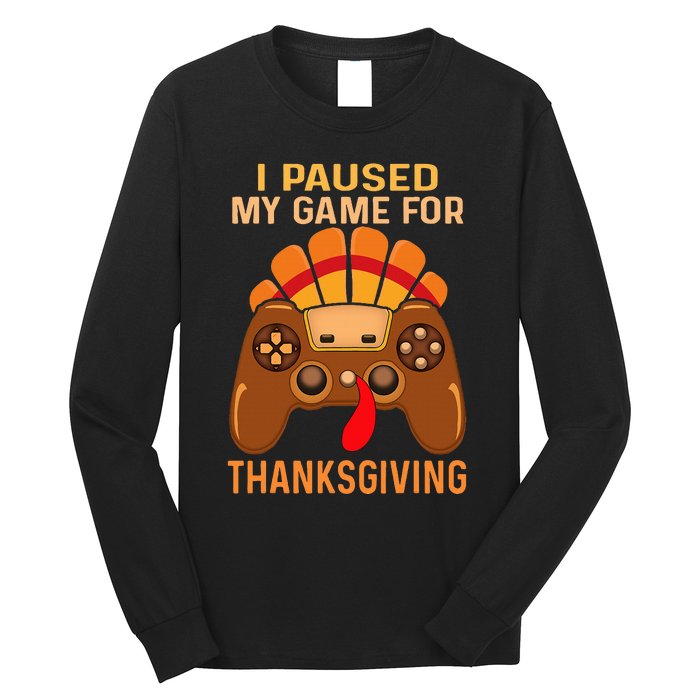 Happy Thanksgiving gaming fall Turkey gamer Long Sleeve Shirt