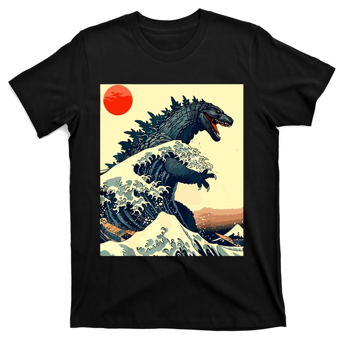 Hokusai The Great Kaiju Off Kanagawa Vintage Japanese Art T-Shirt