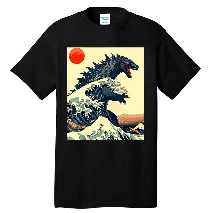 Hokusai The Great Kaiju Off Kanagawa Vintage Japanese Art Tall T-Shirt