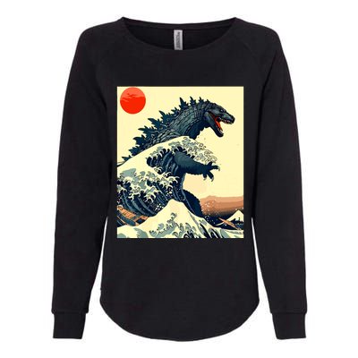 Hokusai The Great Kaiju Off Kanagawa Vintage Japanese Art Womens California Wash Sweatshirt