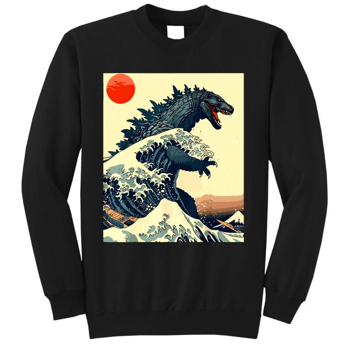 Hokusai The Great Kaiju Off Kanagawa Vintage Japanese Art Tall Sweatshirt