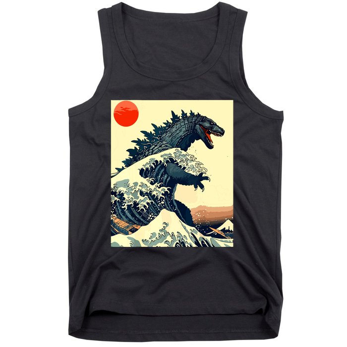 Hokusai The Great Kaiju Off Kanagawa Vintage Japanese Art Tank Top