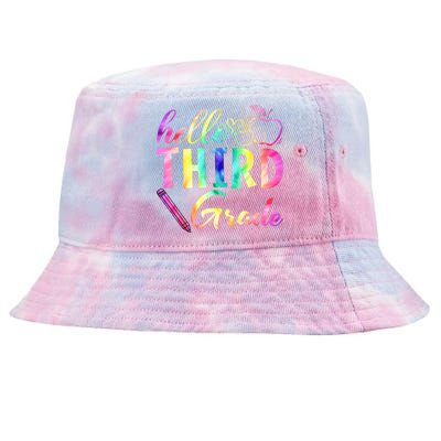 Hello Third Grade Tie Dye Back To School 3Rd Grader Teacher Gift Tie-Dyed Bucket Hat