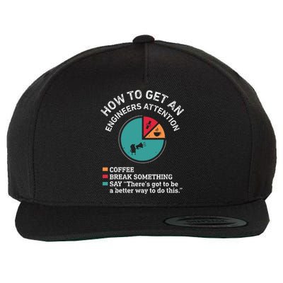 How To Get An Engineers Attention Funny Engineer Engineering Wool Snapback Cap