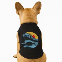 High Tides Good Vibes Vintage Wave And Palm Tree Doggie Tank