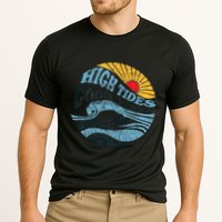 High Tides Good Vibes Vintage Wave And Palm Tree Performance Shirt