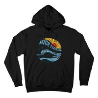 High Tides Good Vibes Vintage Wave And Palm Tree Hoodie