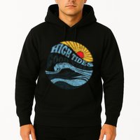 High Tides Good Vibes Vintage Wave And Palm Tree Hoodie