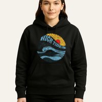 High Tides Good Vibes Vintage Wave And Palm Tree Hoodie