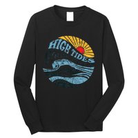 High Tides Good Vibes Vintage Wave And Palm Tree Long Sleeve Shirt