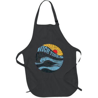 High Tides Good Vibes Vintage Wave And Palm Tree Apron
