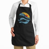High Tides Good Vibes Vintage Wave And Palm Tree Apron