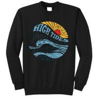 High Tides Good Vibes Vintage Wave And Palm Tree Sweatshirt