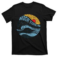 High Tides Good Vibes Vintage Wave And Palm Tree T-Shirt