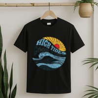 High Tides Good Vibes Vintage Wave And Palm Tree T-Shirt