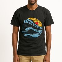High Tides Good Vibes Vintage Wave And Palm Tree Tall T-Shirt