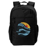 High Tides Good Vibes Vintage Wave And Palm Tree Backpack