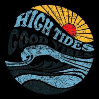 High Tides Good Vibes Vintage Wave And Palm Tree Backpack