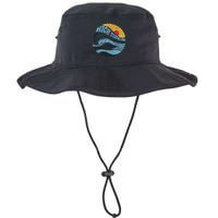 High Tides Good Vibes Vintage Wave And Palm Tree Bucket Hat