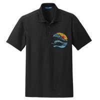 High Tides Good Vibes Vintage Wave And Palm Tree Dry Zone Grid Polo