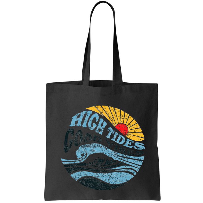 High Tides Good Vibes Vintage Wave And Palm Tree Bag