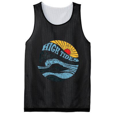 High Tides Good Vibes Vintage Wave And Palm Tree Mesh Reversible Basketball Jersey Tank