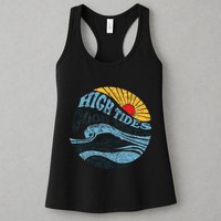 High Tides Good Vibes Vintage Wave And Palm Tree Womens Tank Top