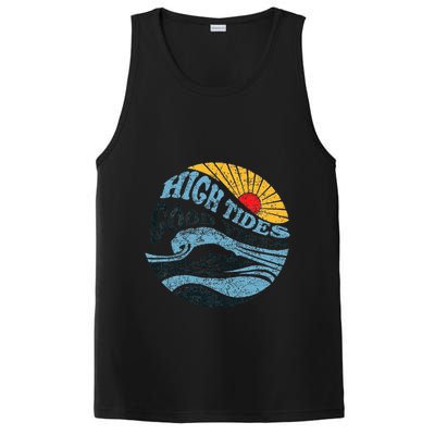 High Tides Good Vibes Vintage Wave And Palm Tree PosiCharge Competitor Tank