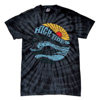 High Tides Good Vibes Vintage Wave And Palm Tree Tie-Dye T-Shirt