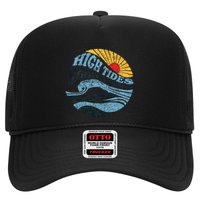 High Tides Good Vibes Vintage Wave And Palm Tree Trucker Hat