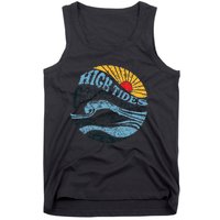 High Tides Good Vibes Vintage Wave And Palm Tree Tank Top