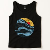High Tides Good Vibes Vintage Wave And Palm Tree Tank Top