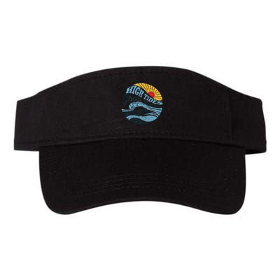 High Tides Good Vibes Vintage Wave And Palm Tree Visor