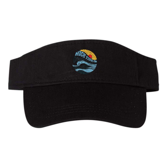 High Tides Good Vibes Vintage Wave And Palm Tree Visor