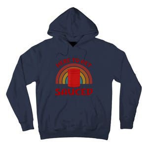 Here To Get Sauced Funny Cranberry Sauce Thanksgiving Food Tall Hoodie