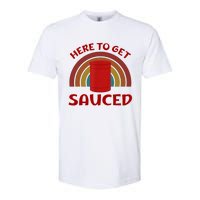 Here To Get Sauced Funny Cranberry Sauce Thanksgiving Food Softstyle CVC T-Shirt