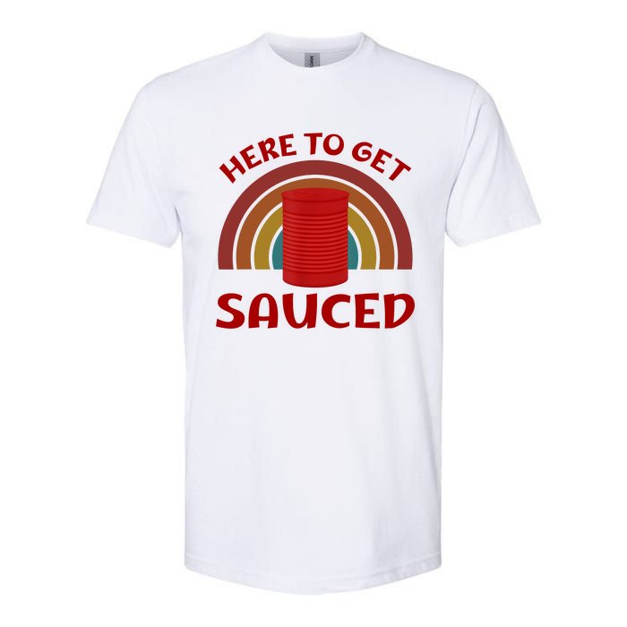 Here To Get Sauced Funny Cranberry Sauce Thanksgiving Food Softstyle CVC T-Shirt