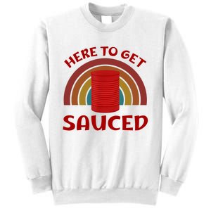 Here To Get Sauced Funny Cranberry Sauce Thanksgiving Food Sweatshirt