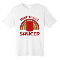 Here To Get Sauced Funny Cranberry Sauce Thanksgiving Food Tall Fusion ChromaSoft Performance T-Shirt