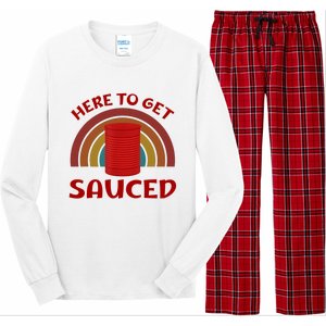 Here To Get Sauced Funny Cranberry Sauce Thanksgiving Food Long Sleeve Pajama Set