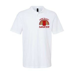 Here To Get Sauced Funny Cranberry Sauce Thanksgiving Food Softstyle Adult Sport Polo